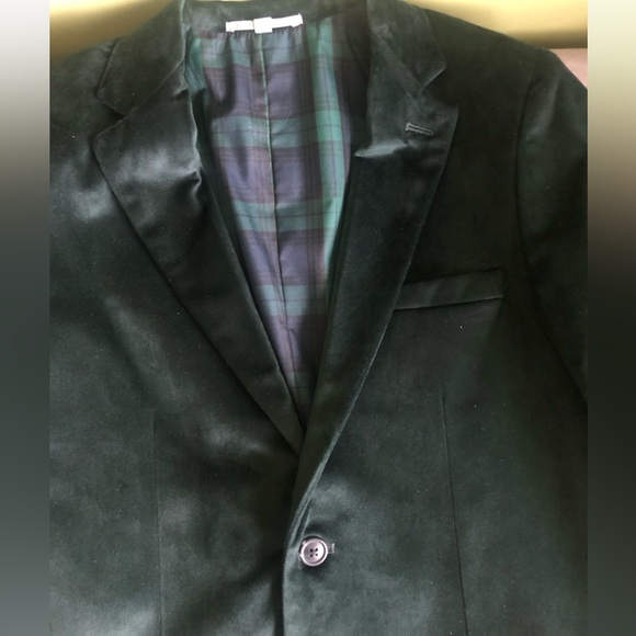 Big boys classic club hunter green velvet sports  coat size 14/16 - Picture 7 of 9